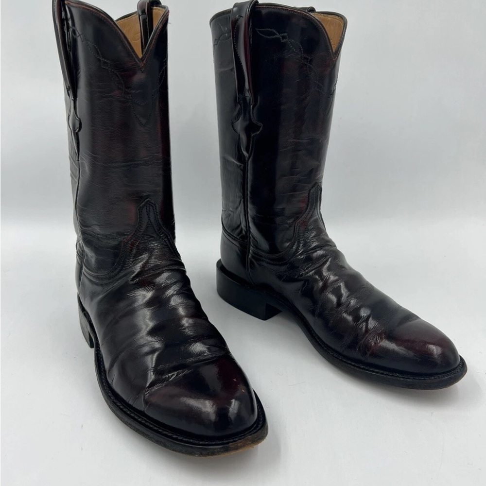 Lucchese Black Cherry Handmade Cowboy Boots Women's Sz7